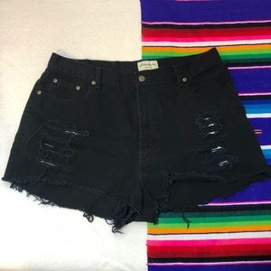 Distressed Black Eddie Bauer Jean Shorts 20